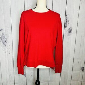 Victoria's Secret Sport Red Pullover Sweatshirt Keyhole Open Back High Low Sz XS